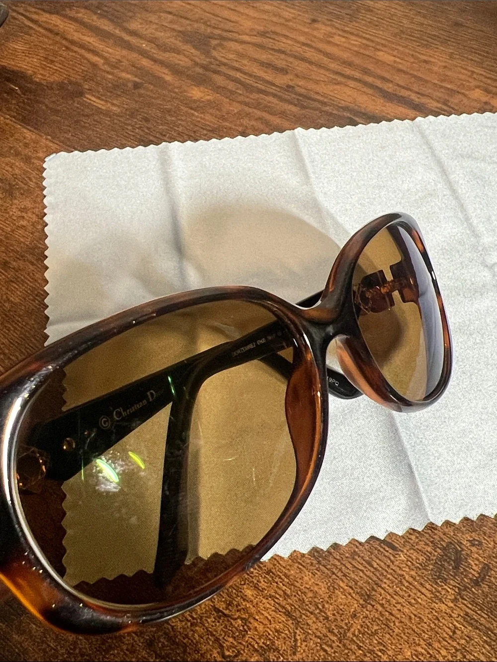 Dior Tortoiseshell and Black Sunglasses with Gold Accent